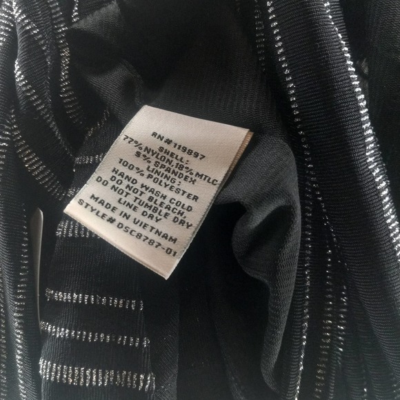 NWT 19 Cooper Black Metallic Striped Dress - Picture 3 of 5